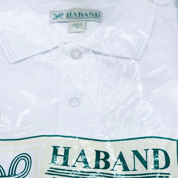Haband short sleeve shirt white collar mid button down medium READ new - Picture 5 of 7